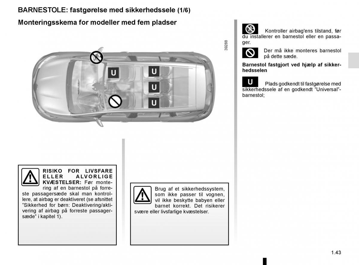 Renault Espace V 5 Bilens instruktionsbog / page 49