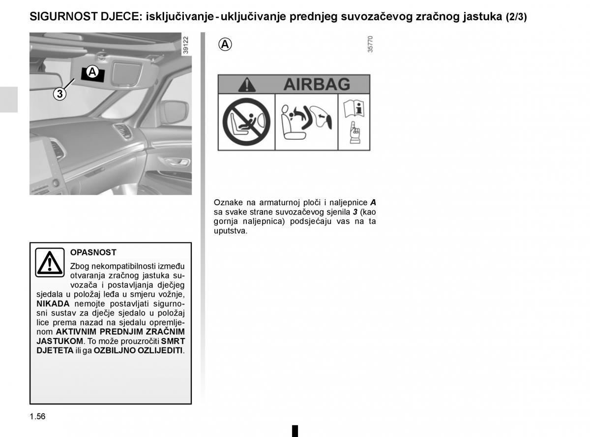 Renault Espace V 5 vlasnicko uputstvo / page 62