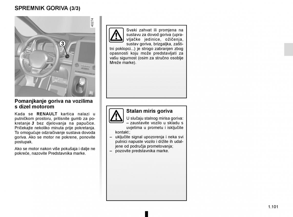 Renault Espace V 5 vlasnicko uputstvo / page 107