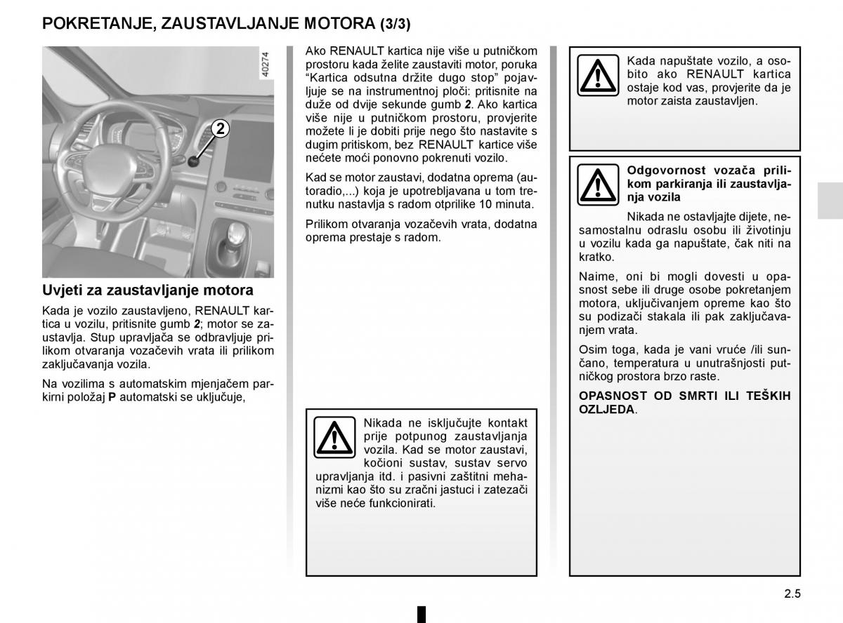 Renault Espace V 5 vlasnicko uputstvo / page 113