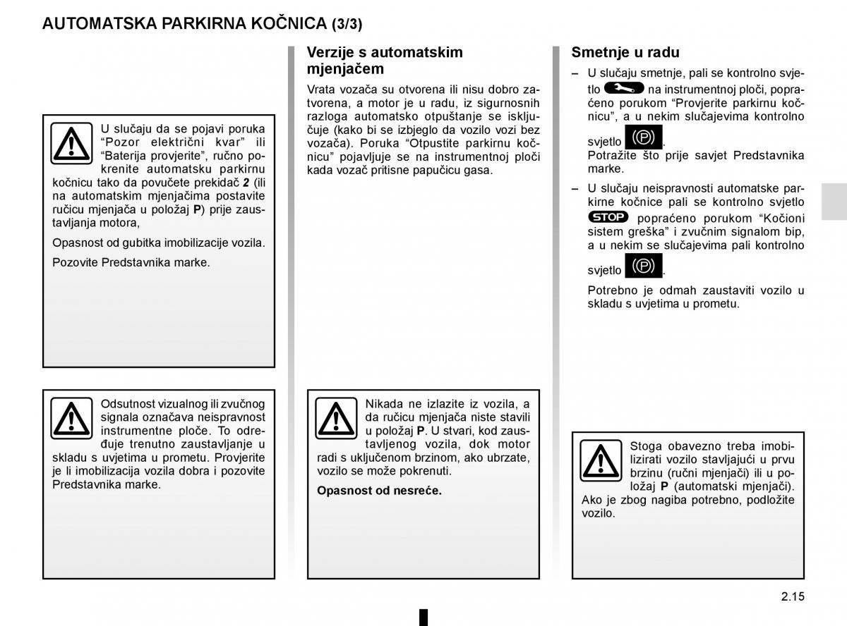 Renault Espace V 5 vlasnicko uputstvo / page 123