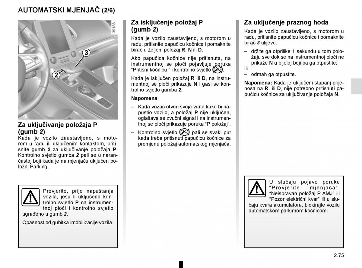 Renault Espace V 5 vlasnicko uputstvo / page 183