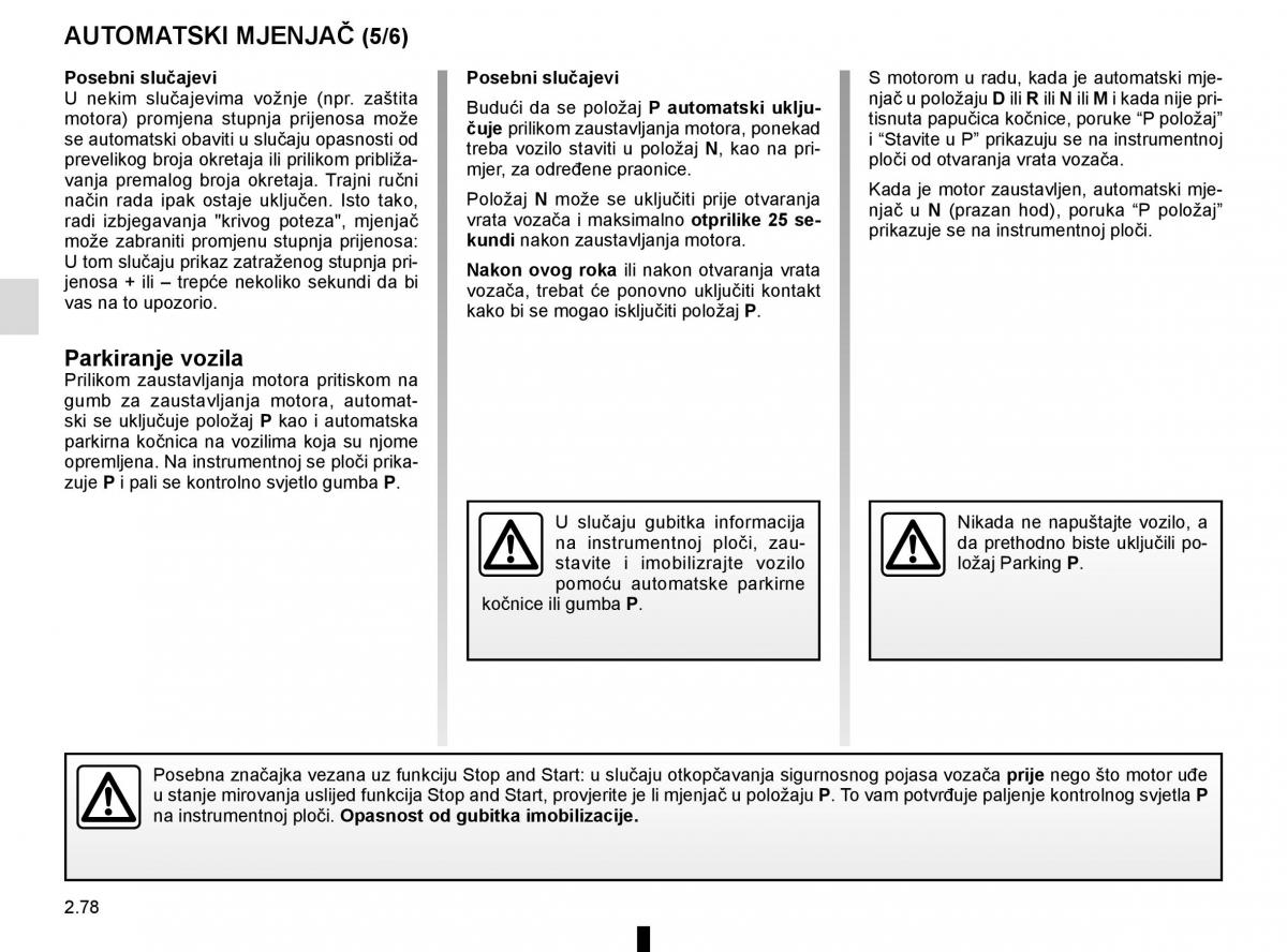 Renault Espace V 5 vlasnicko uputstvo / page 186