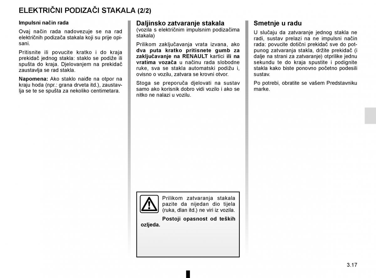 Renault Espace V 5 vlasnicko uputstvo / page 205