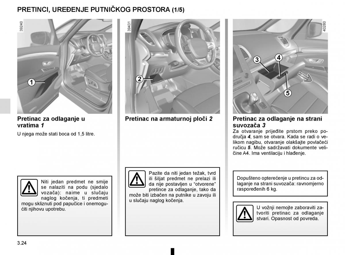 Renault Espace V 5 vlasnicko uputstvo / page 212