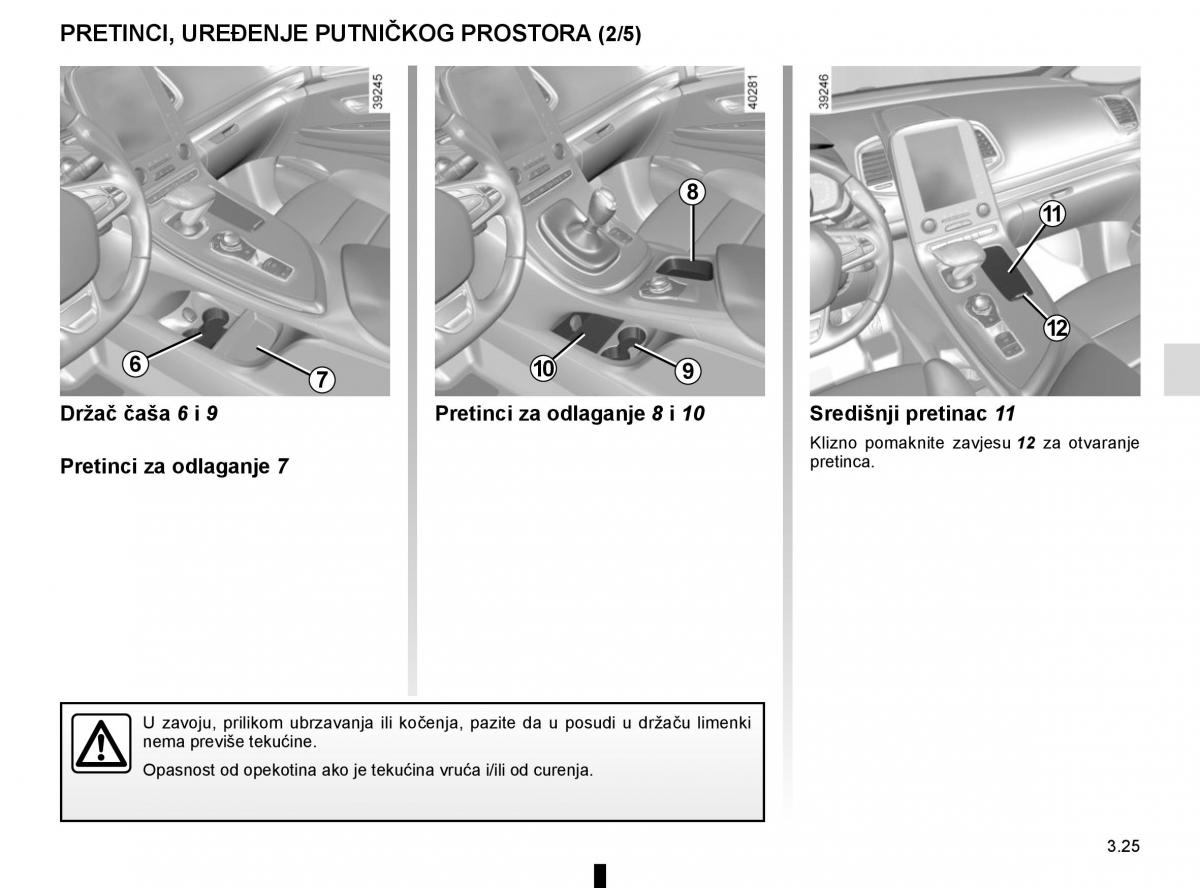 Renault Espace V 5 vlasnicko uputstvo / page 213