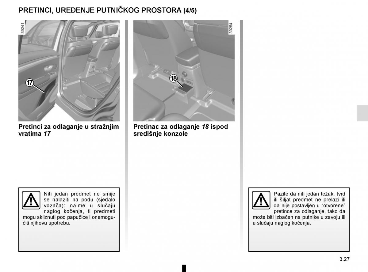 Renault Espace V 5 vlasnicko uputstvo / page 215