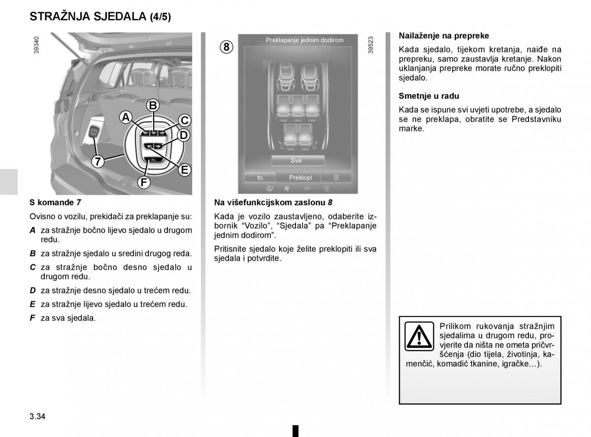 Renault Espace V 5 vlasnicko uputstvo / page 222