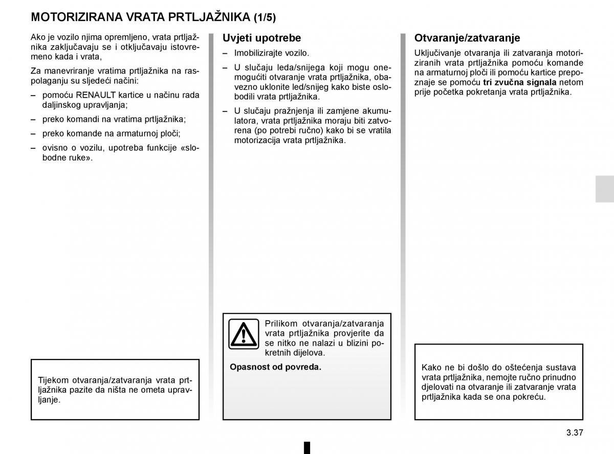 Renault Espace V 5 vlasnicko uputstvo / page 225