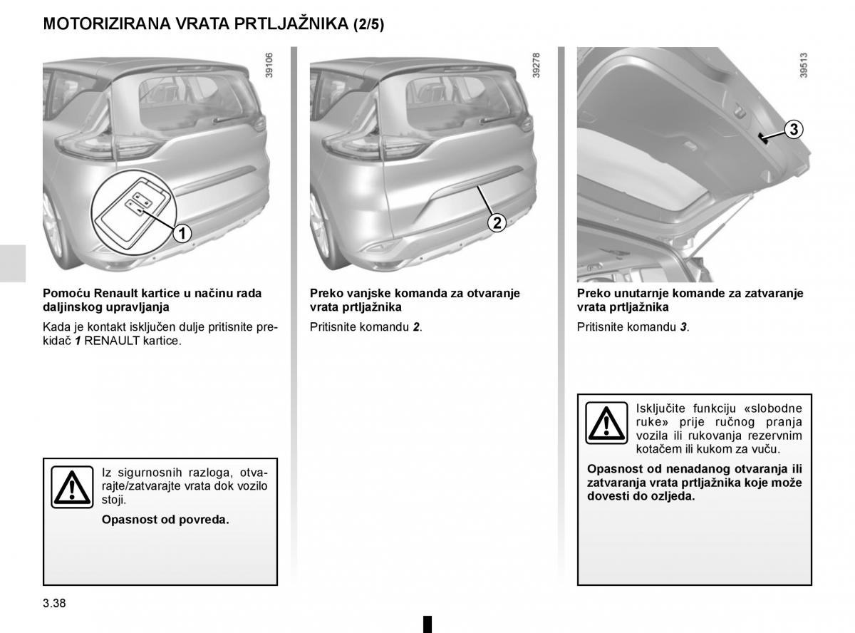 Renault Espace V 5 vlasnicko uputstvo / page 226