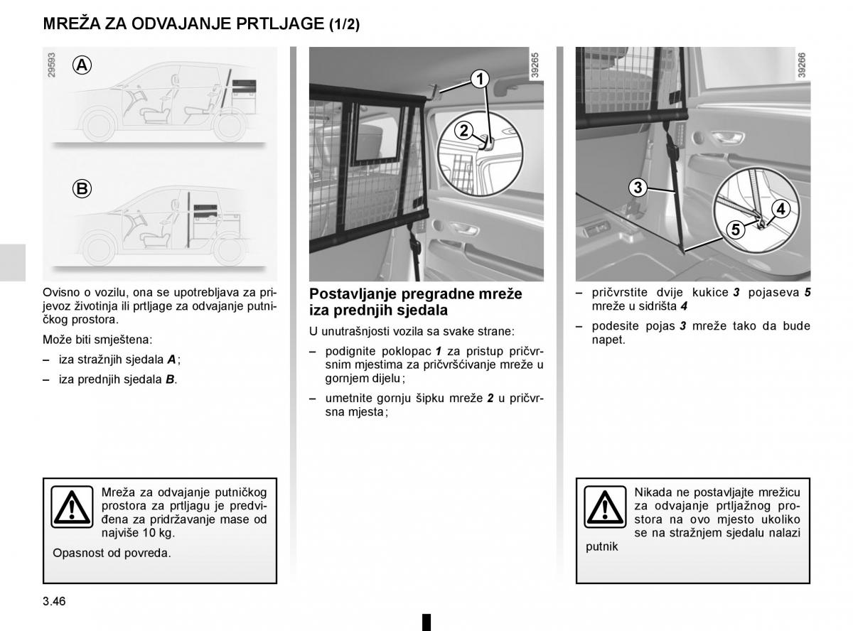 Renault Espace V 5 vlasnicko uputstvo / page 234