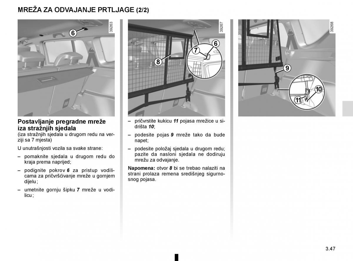 Renault Espace V 5 vlasnicko uputstvo / page 235