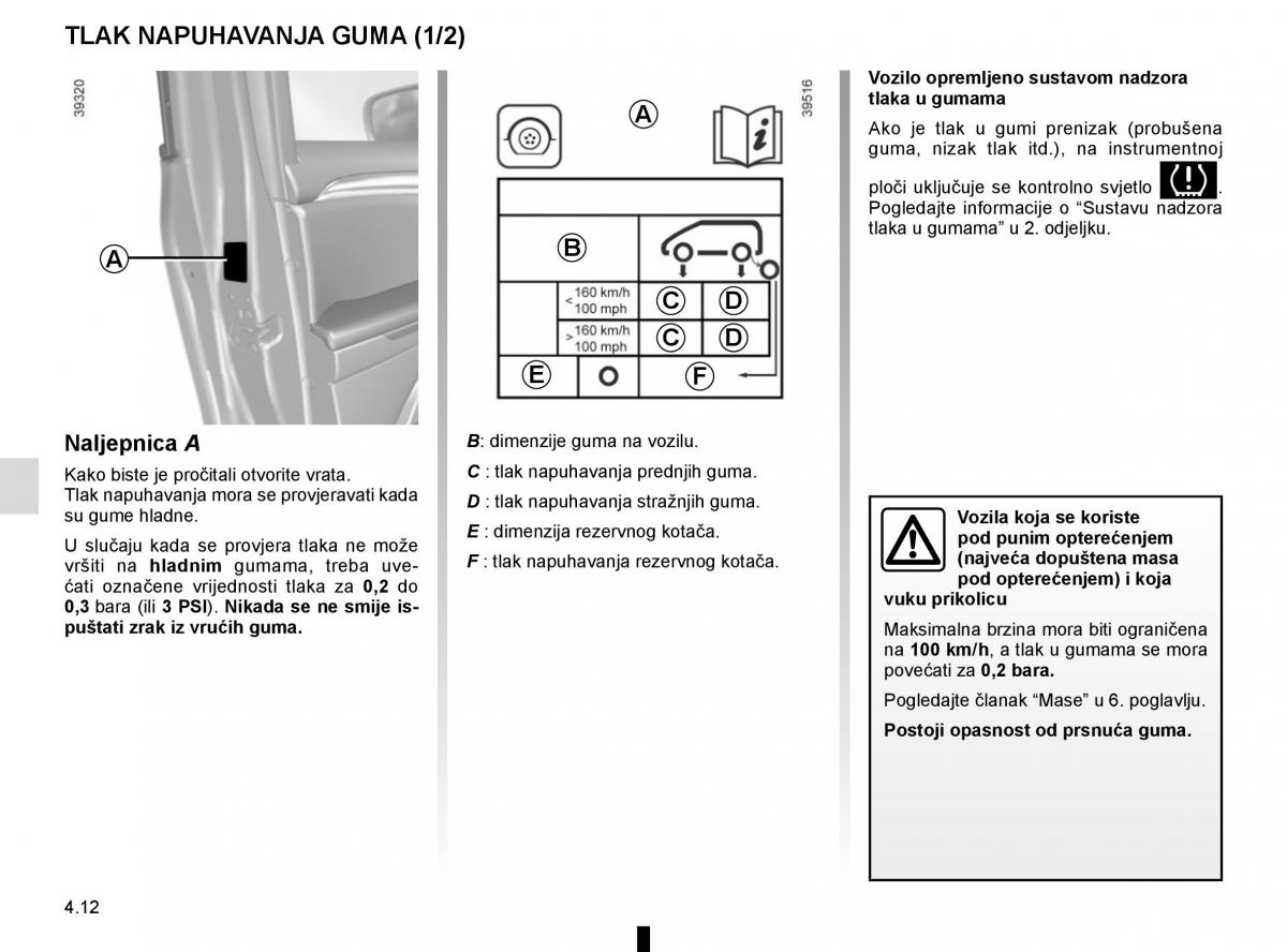 Renault Espace V 5 vlasnicko uputstvo / page 250