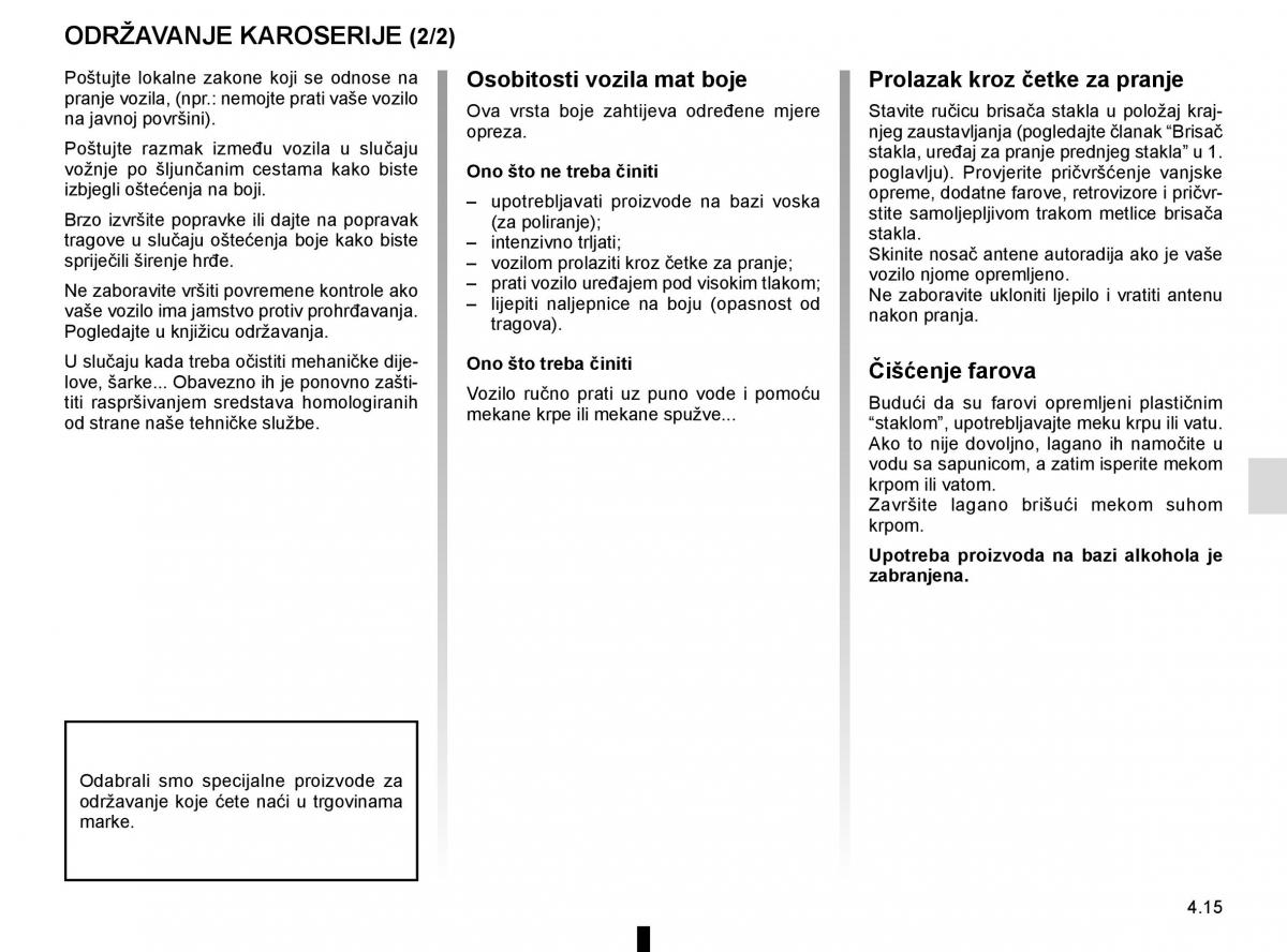 Renault Espace V 5 vlasnicko uputstvo / page 253