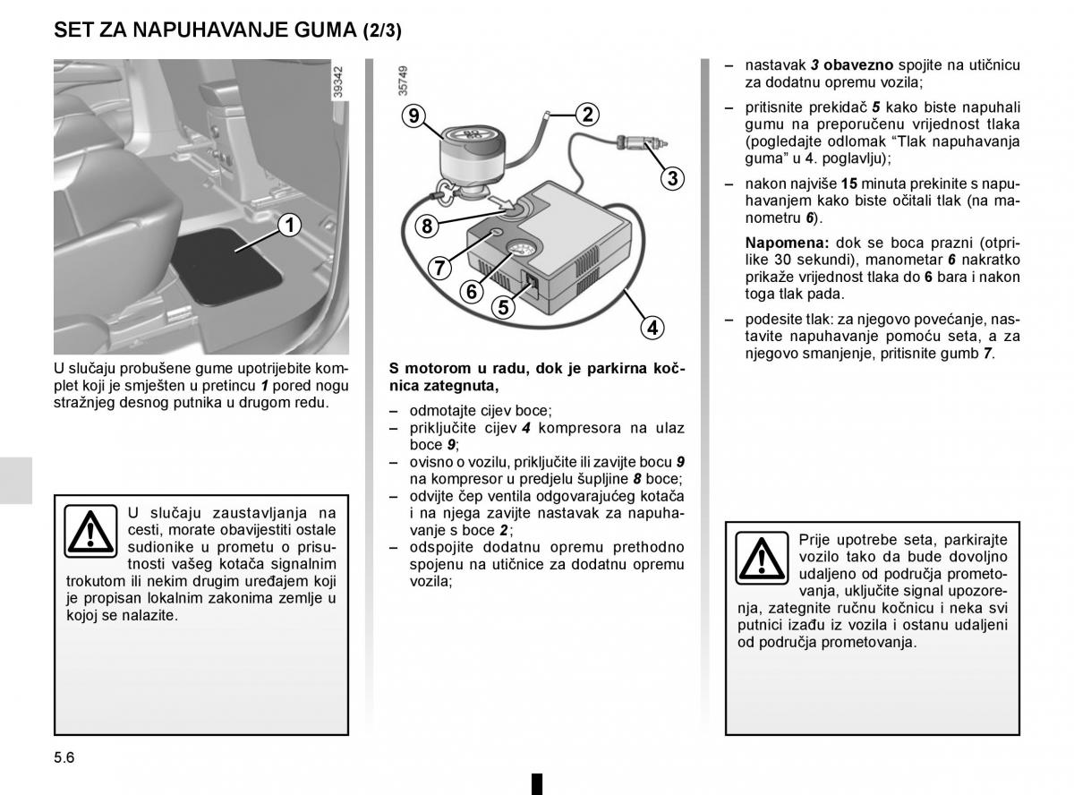 Renault Espace V 5 vlasnicko uputstvo / page 262