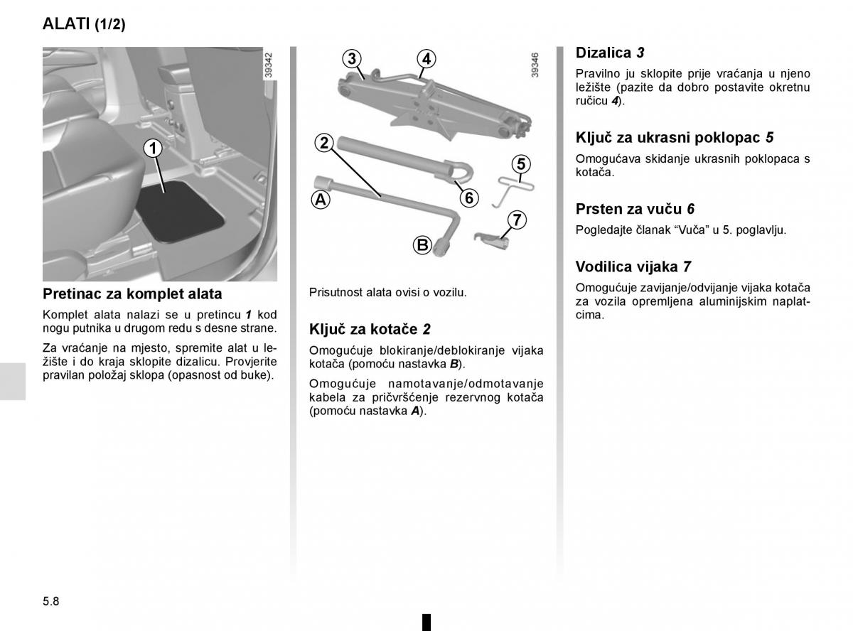 Renault Espace V 5 vlasnicko uputstvo / page 264