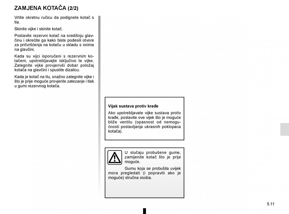 Renault Espace V 5 vlasnicko uputstvo / page 267