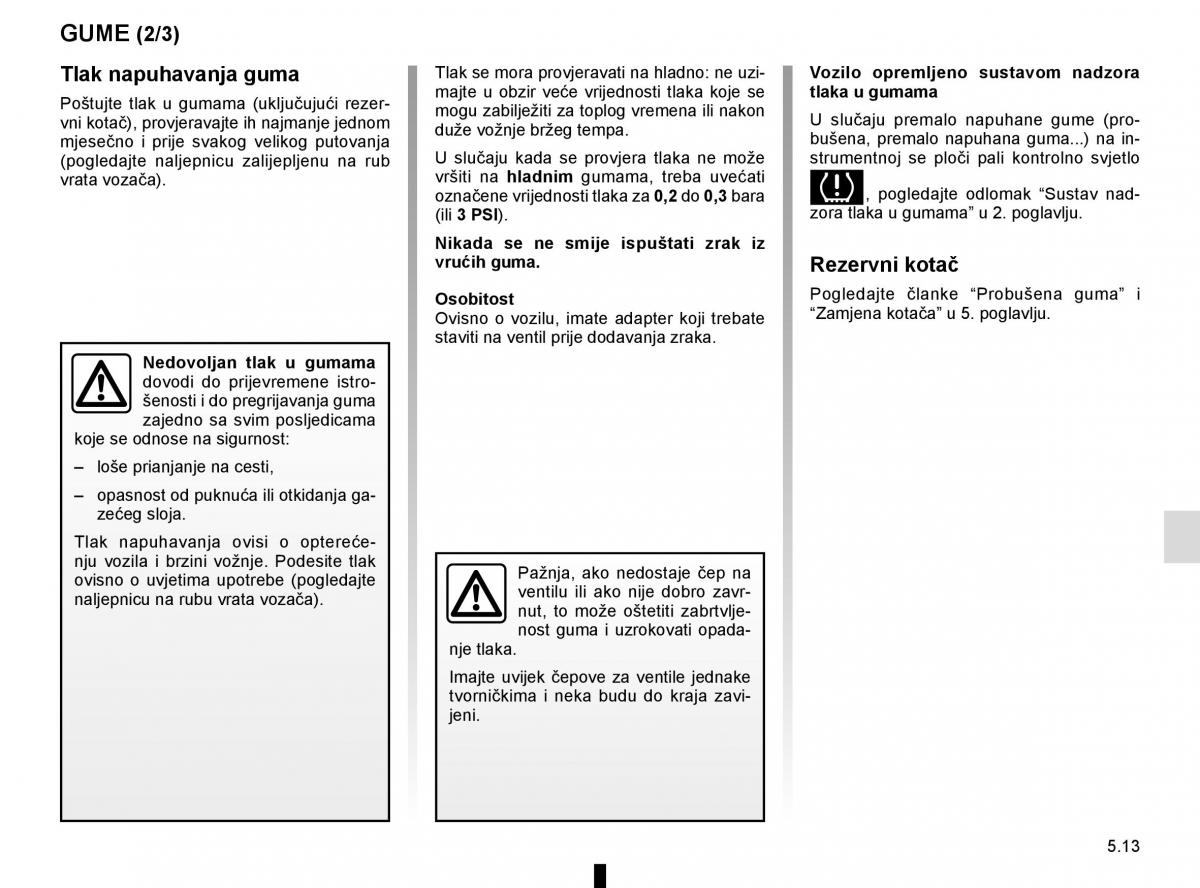 Renault Espace V 5 vlasnicko uputstvo / page 269