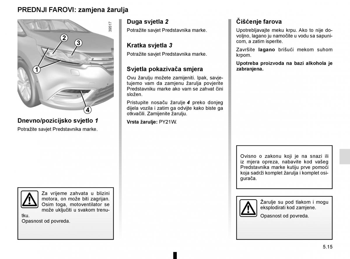 Renault Espace V 5 vlasnicko uputstvo / page 271