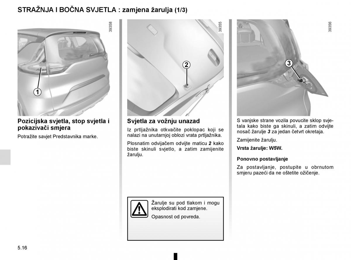 Renault Espace V 5 vlasnicko uputstvo / page 272