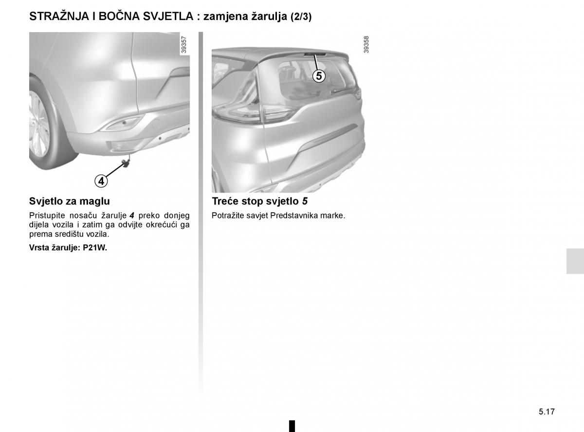 Renault Espace V 5 vlasnicko uputstvo / page 273