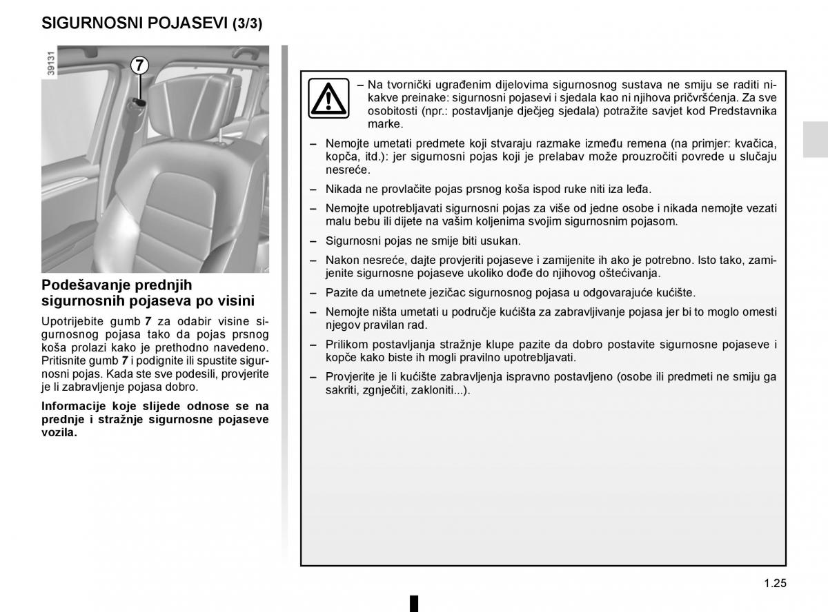 Renault Espace V 5 vlasnicko uputstvo / page 31