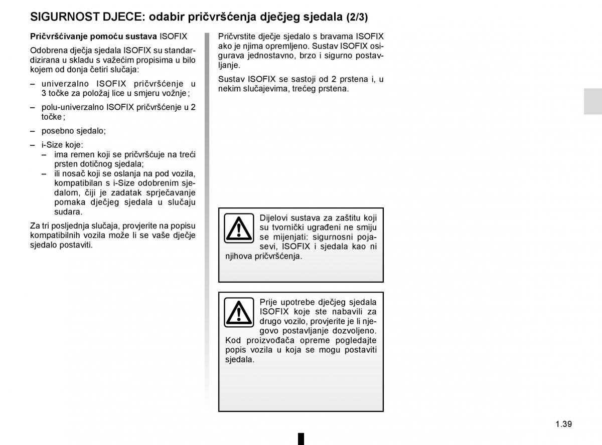 Renault Espace V 5 vlasnicko uputstvo / page 45