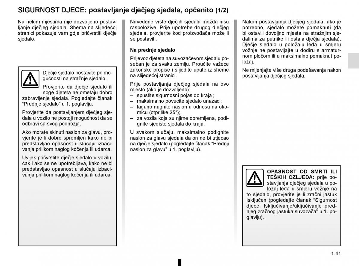 Renault Espace V 5 vlasnicko uputstvo / page 47