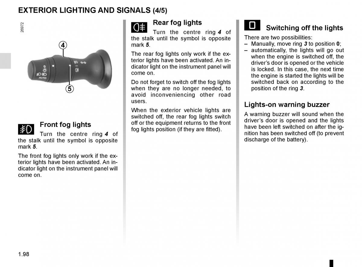 Renault Master III 3 owners manual / page 104