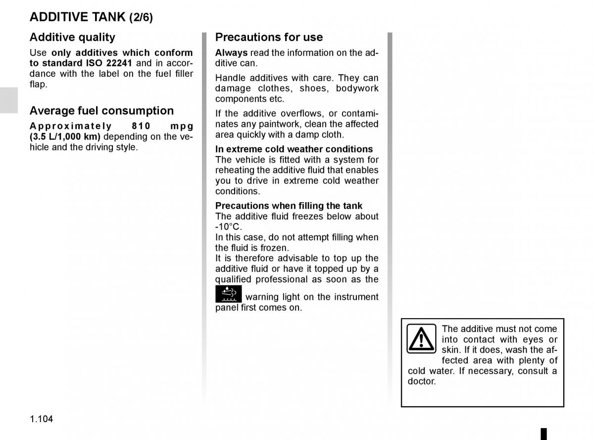 Renault Master III 3 owners manual / page 110