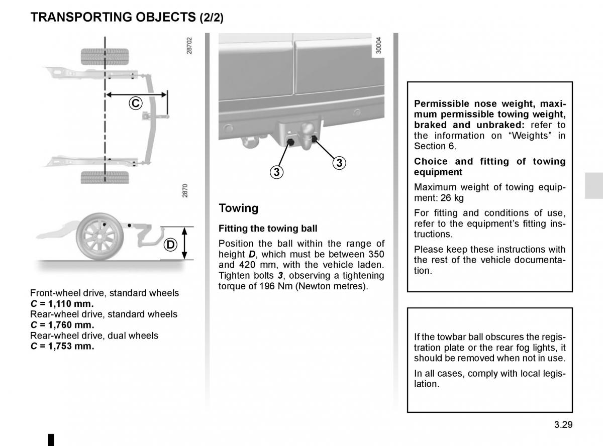 Renault Master III 3 owners manual / page 189