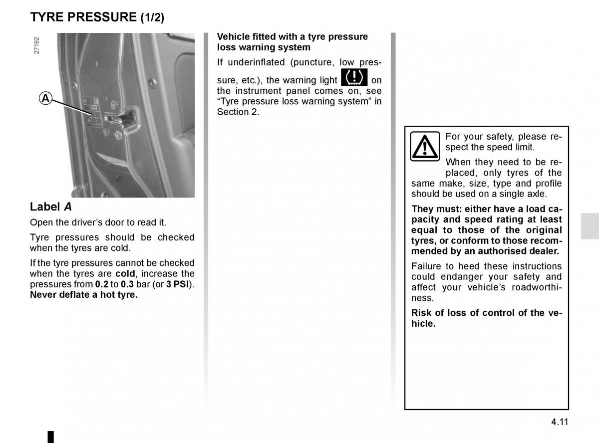 Renault Master III 3 owners manual / page 201