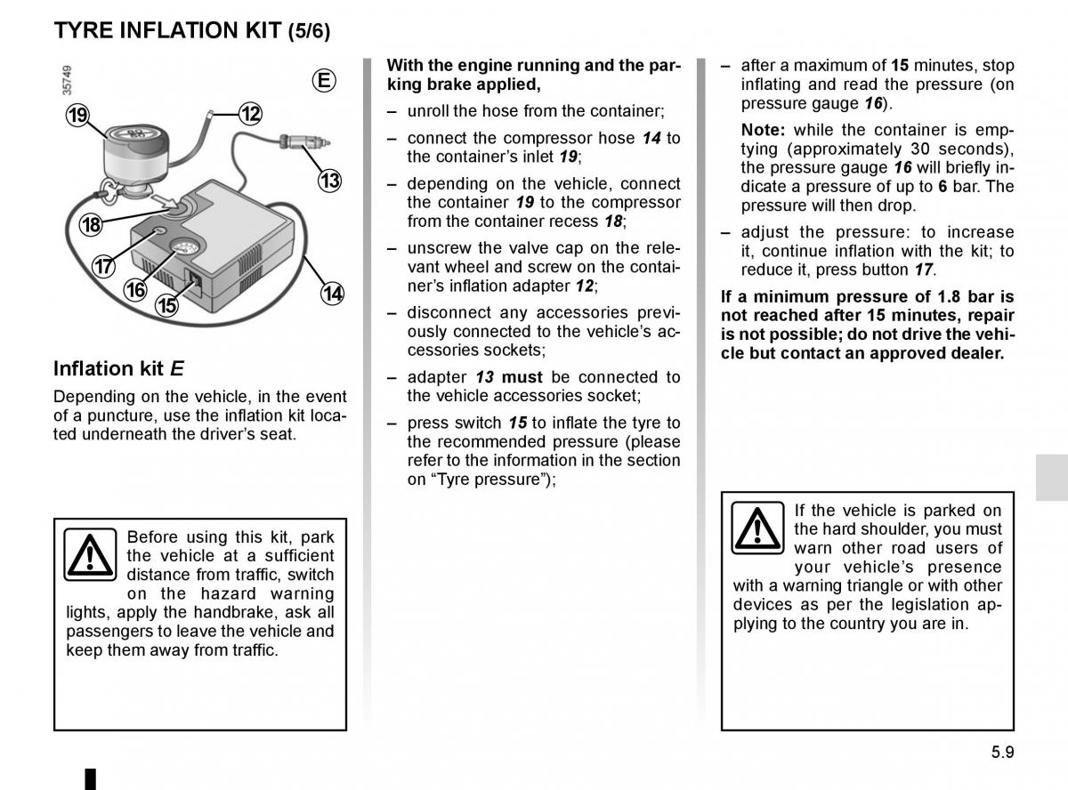 Renault Master III 3 owners manual / page 217