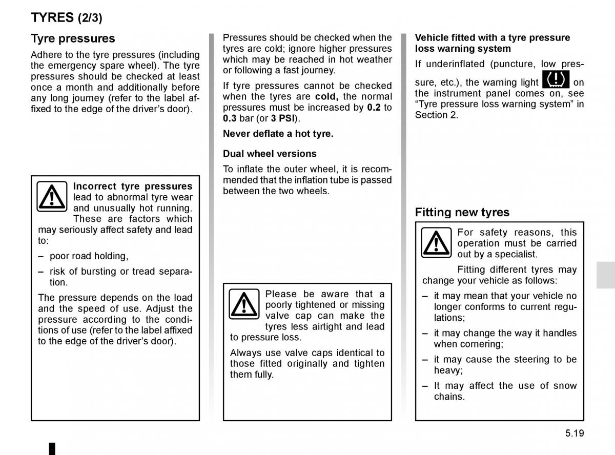 Renault Master III 3 owners manual / page 227