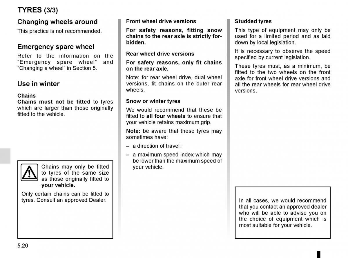 Renault Master III 3 owners manual / page 228