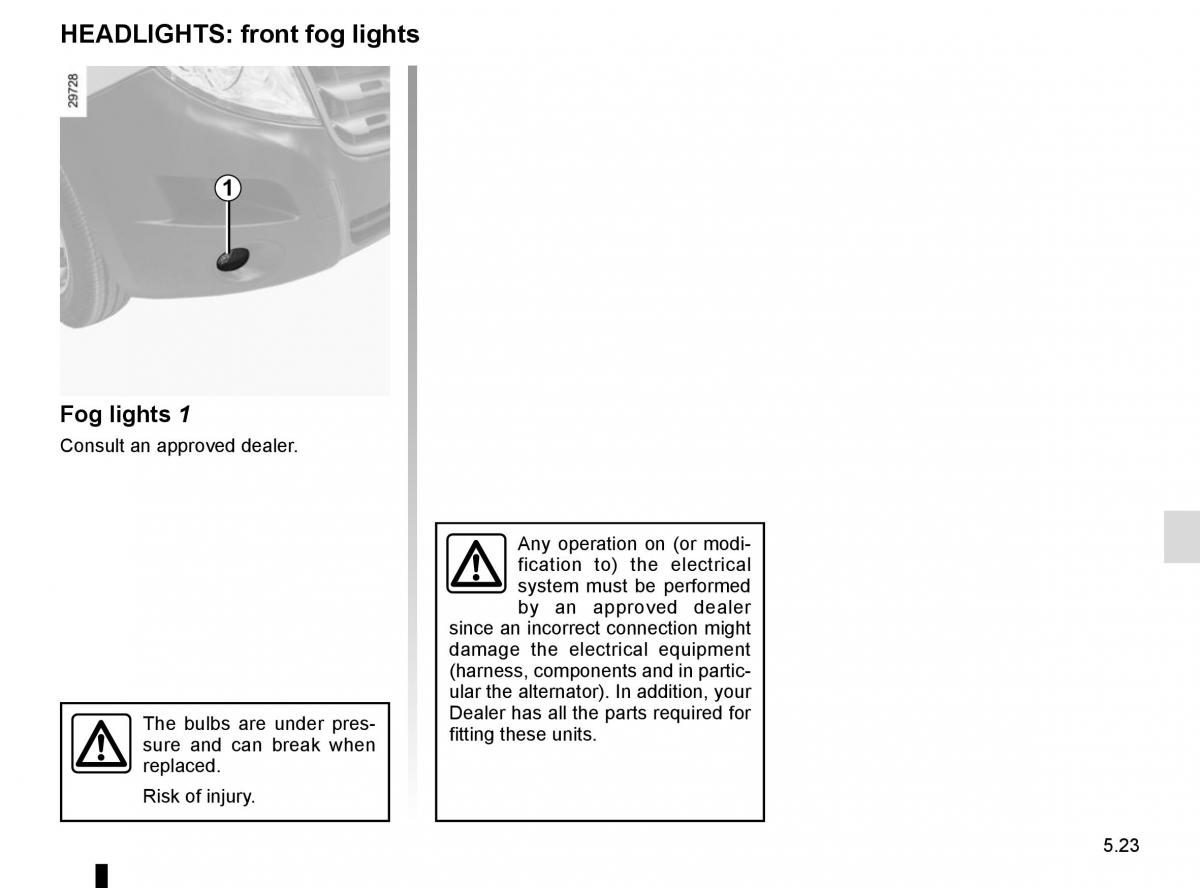 Renault Master III 3 owners manual / page 231