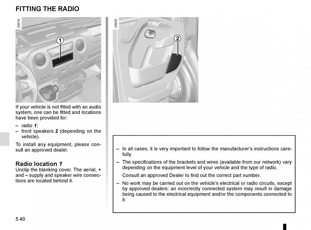 Renault Master III 3 owners manual / page 248