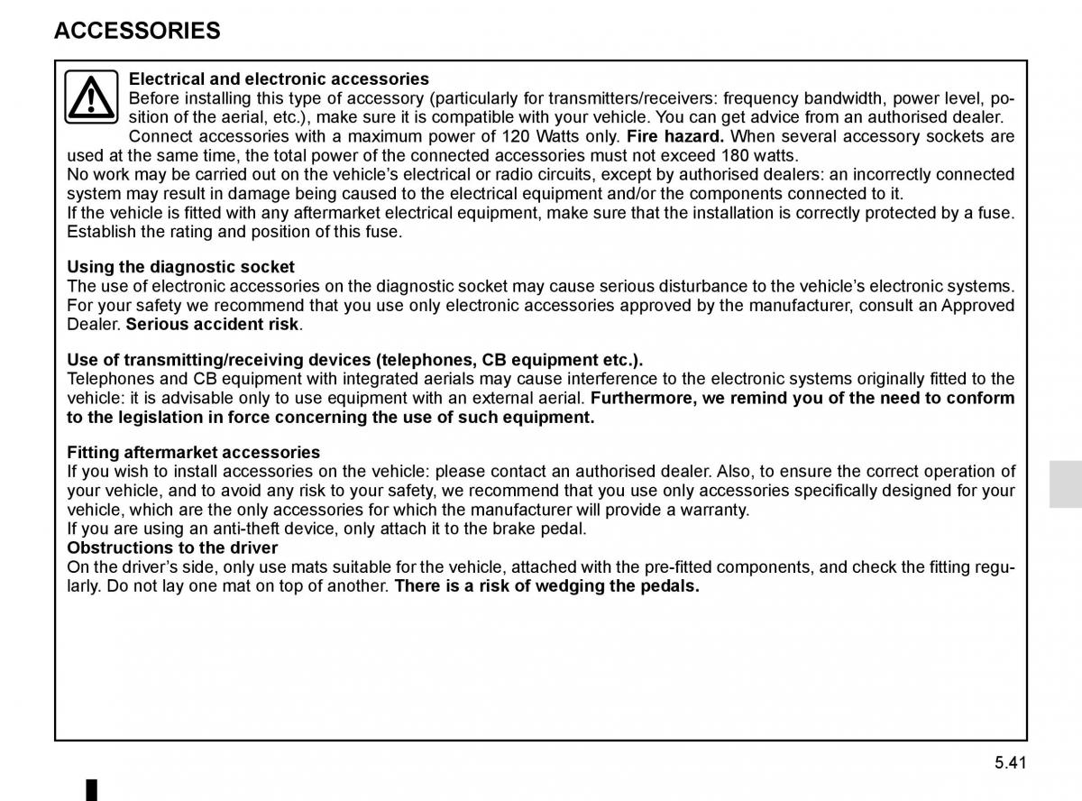 Renault Master III 3 owners manual / page 249