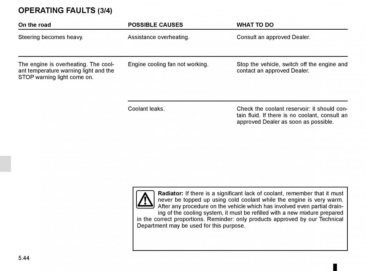 Renault Master III 3 owners manual / page 252