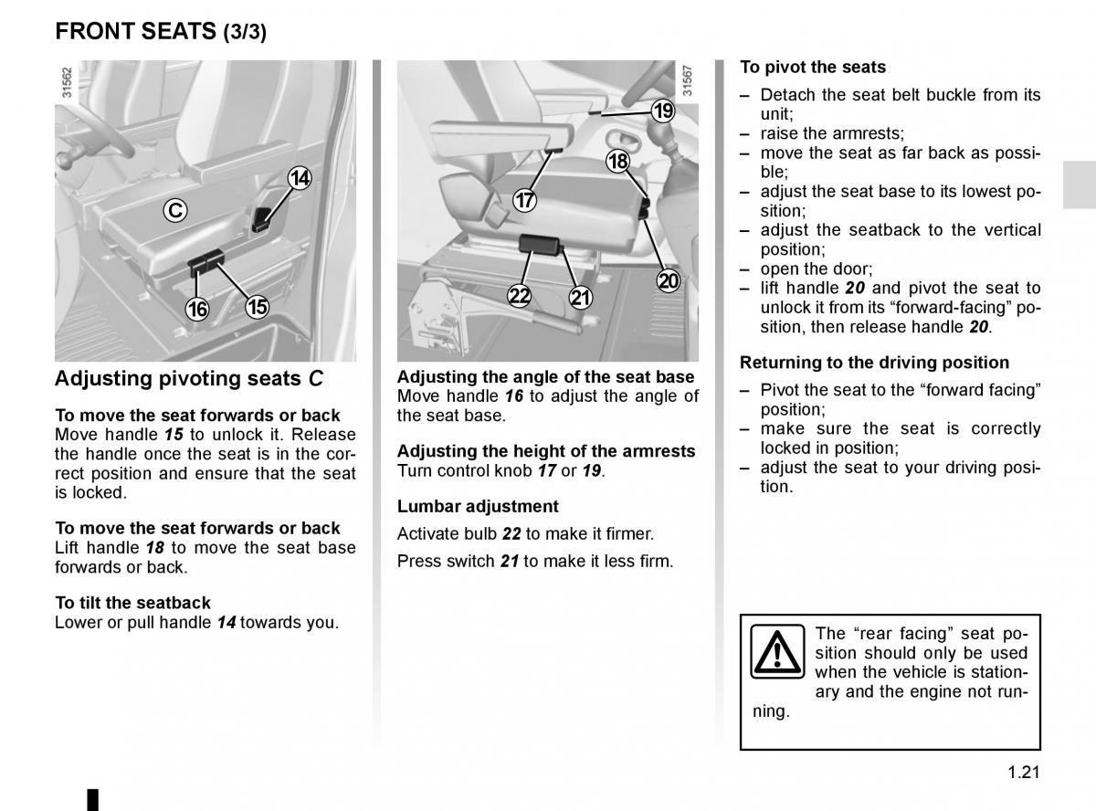 Renault Master III 3 owners manual / page 27