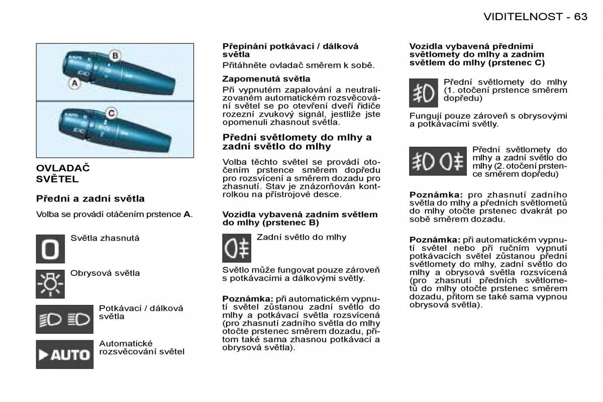 Peugeot 206 navod k obsludze / page 66