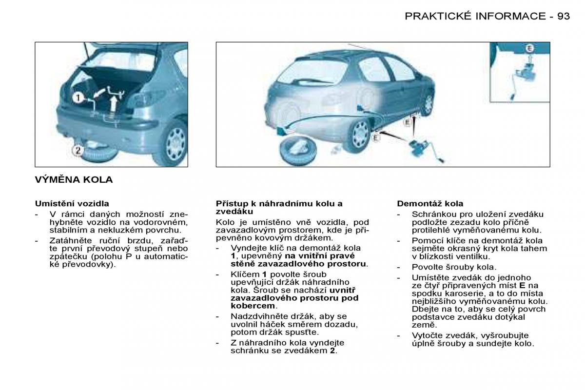 Peugeot 206 navod k obsludze / page 99