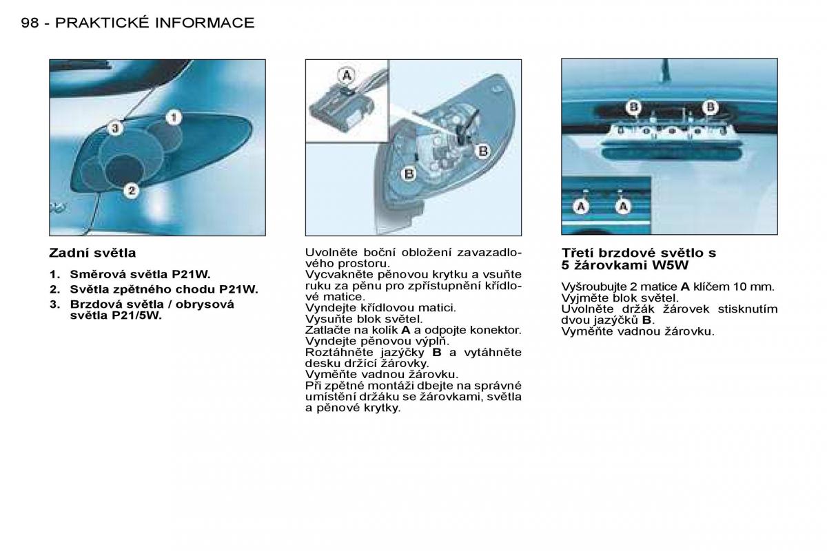 Peugeot 206 navod k obsludze / page 104