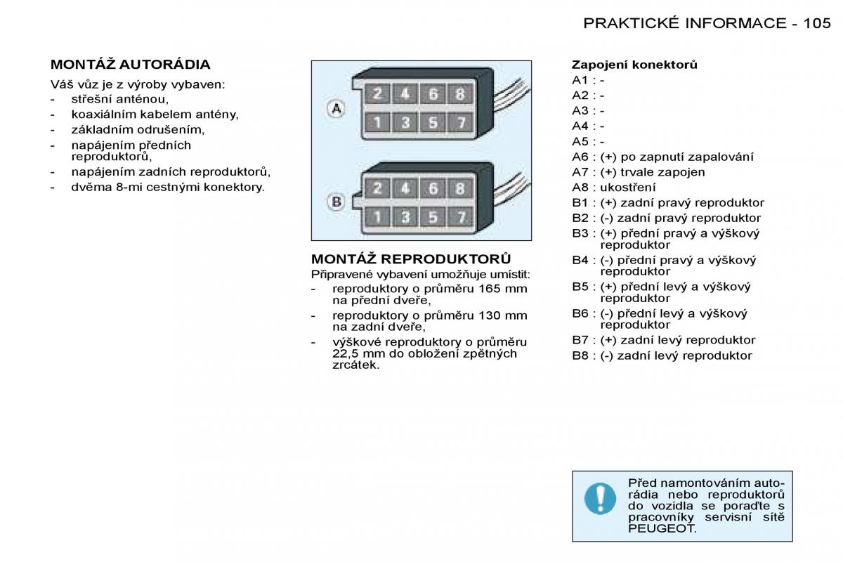 Peugeot 206 navod k obsludze / page 112