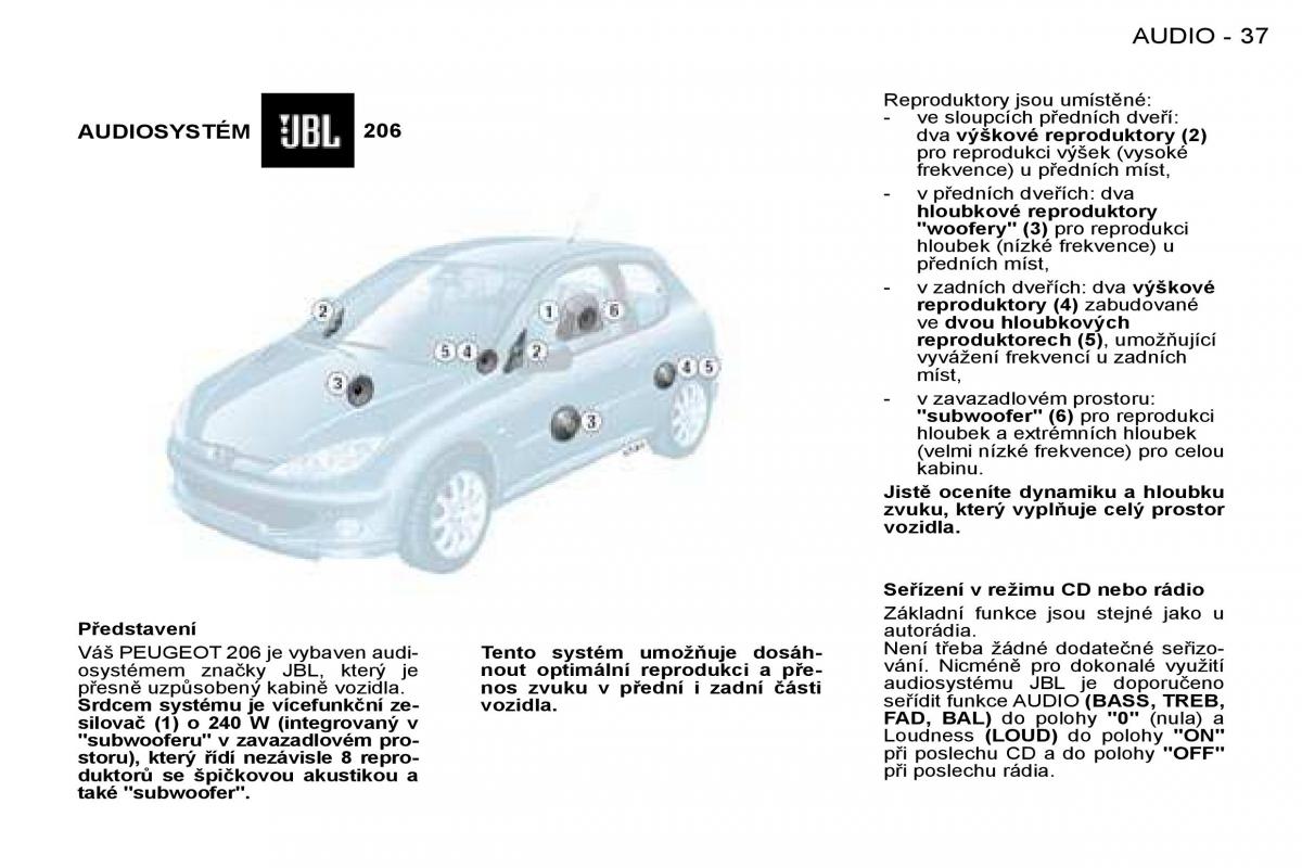 Peugeot 206 navod k obsludze / page 36