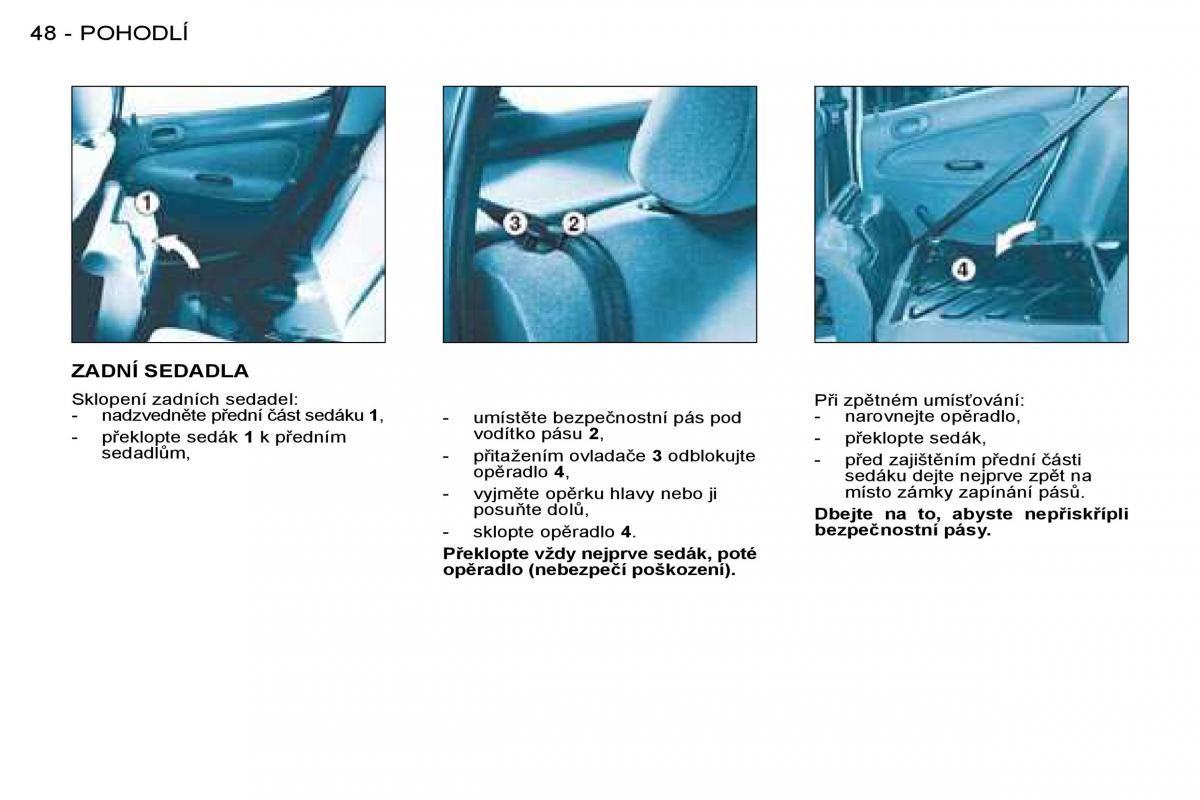 Peugeot 206 navod k obsludze / page 48