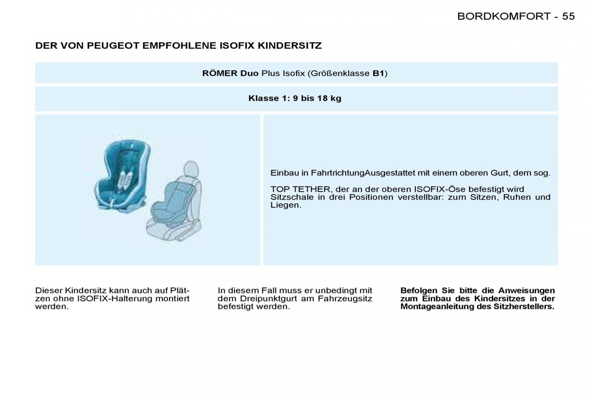 Peugeot 206 Handbuch / page 58