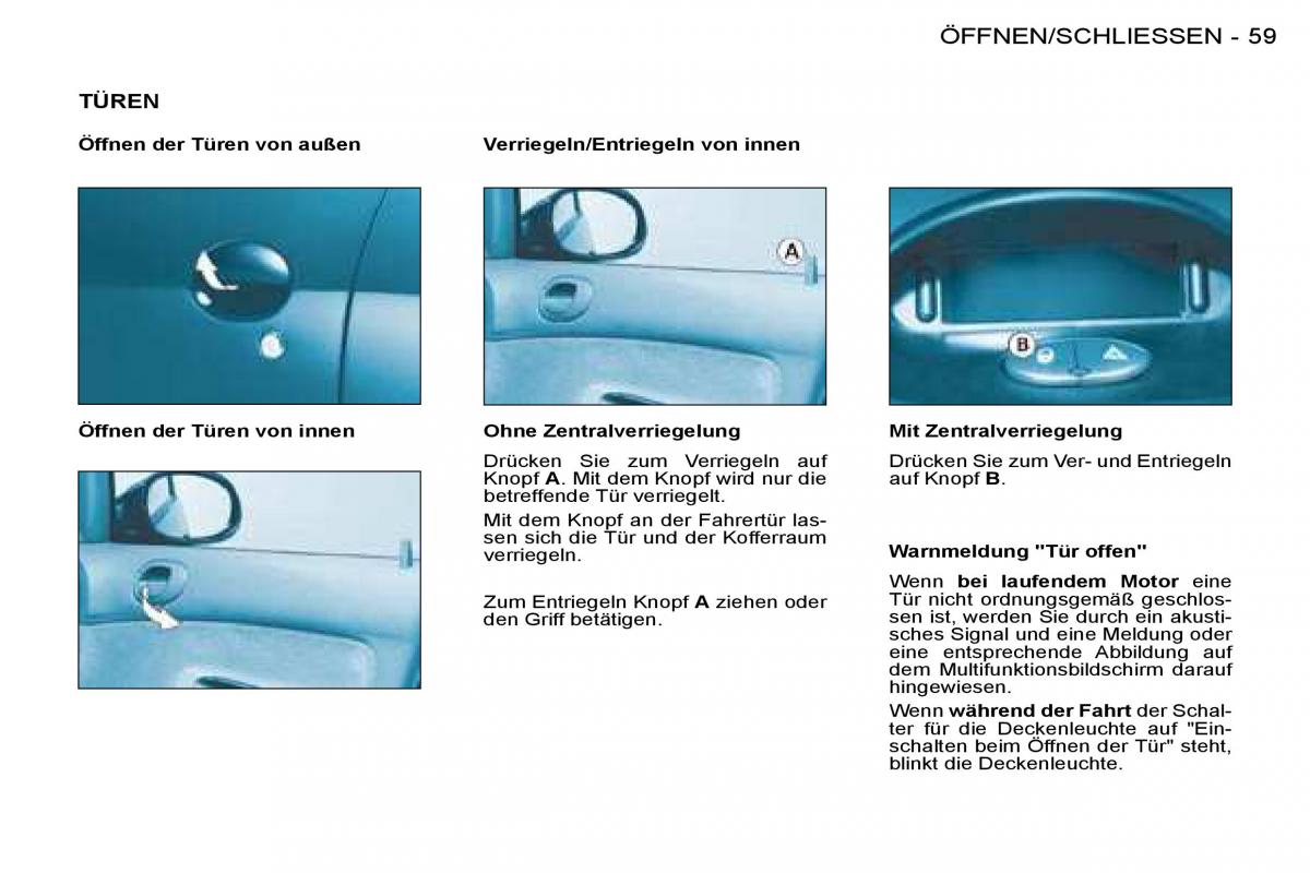 Peugeot 206 Handbuch / page 62