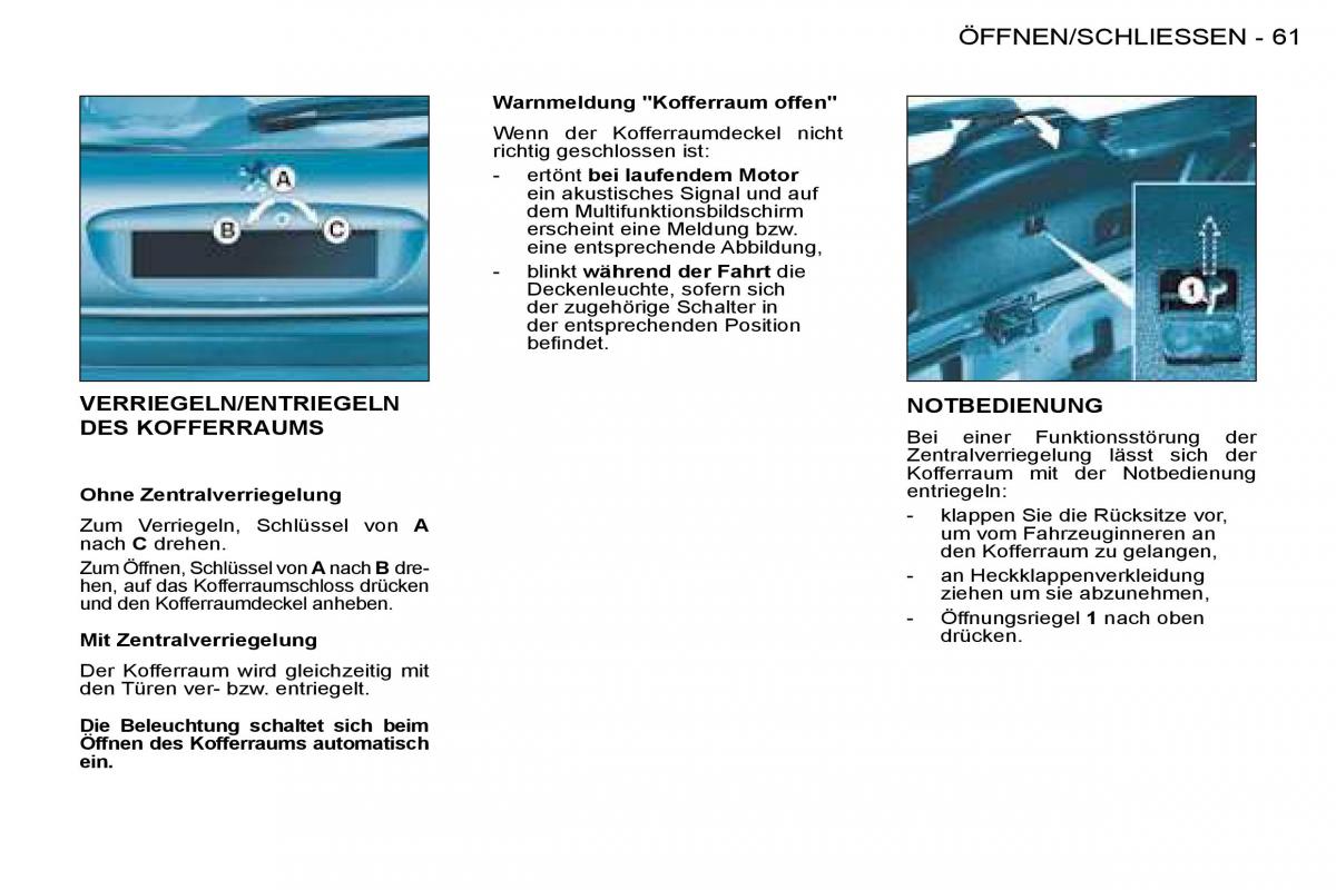 Peugeot 206 Handbuch / page 64