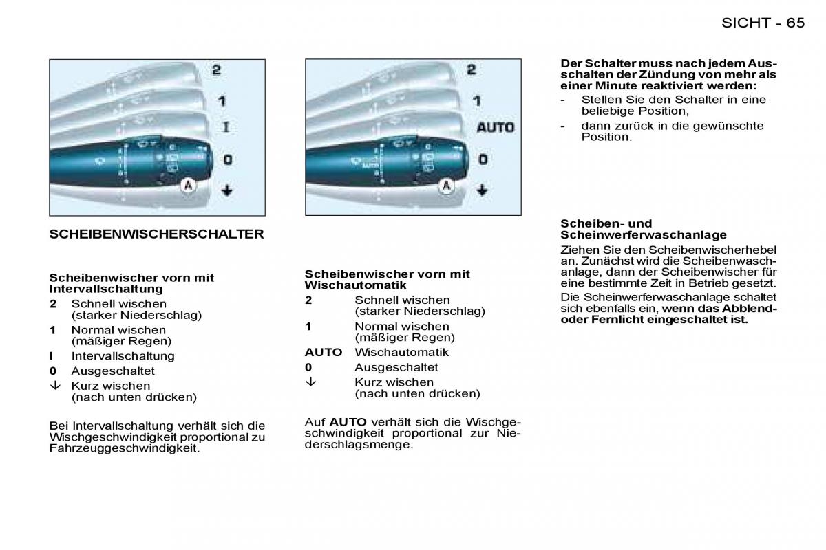 Peugeot 206 Handbuch / page 69